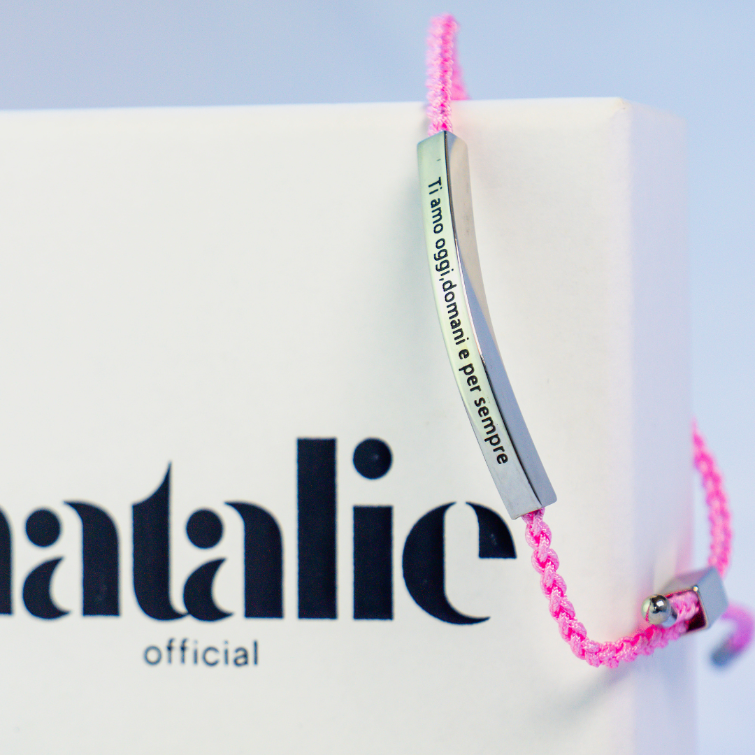Pulseira com gravação "Amo-te hoje, amanhã e sempre