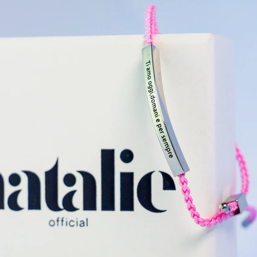 Pulseira com gravação "Amo-te hoje, amanhã e sempre