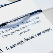 Pulseira com gravação "Amo-te hoje, amanhã e sempre