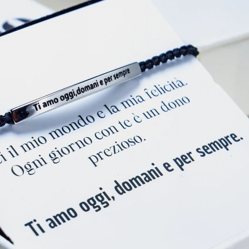 Pulseira com gravação "Amo-te hoje, amanhã e sempre