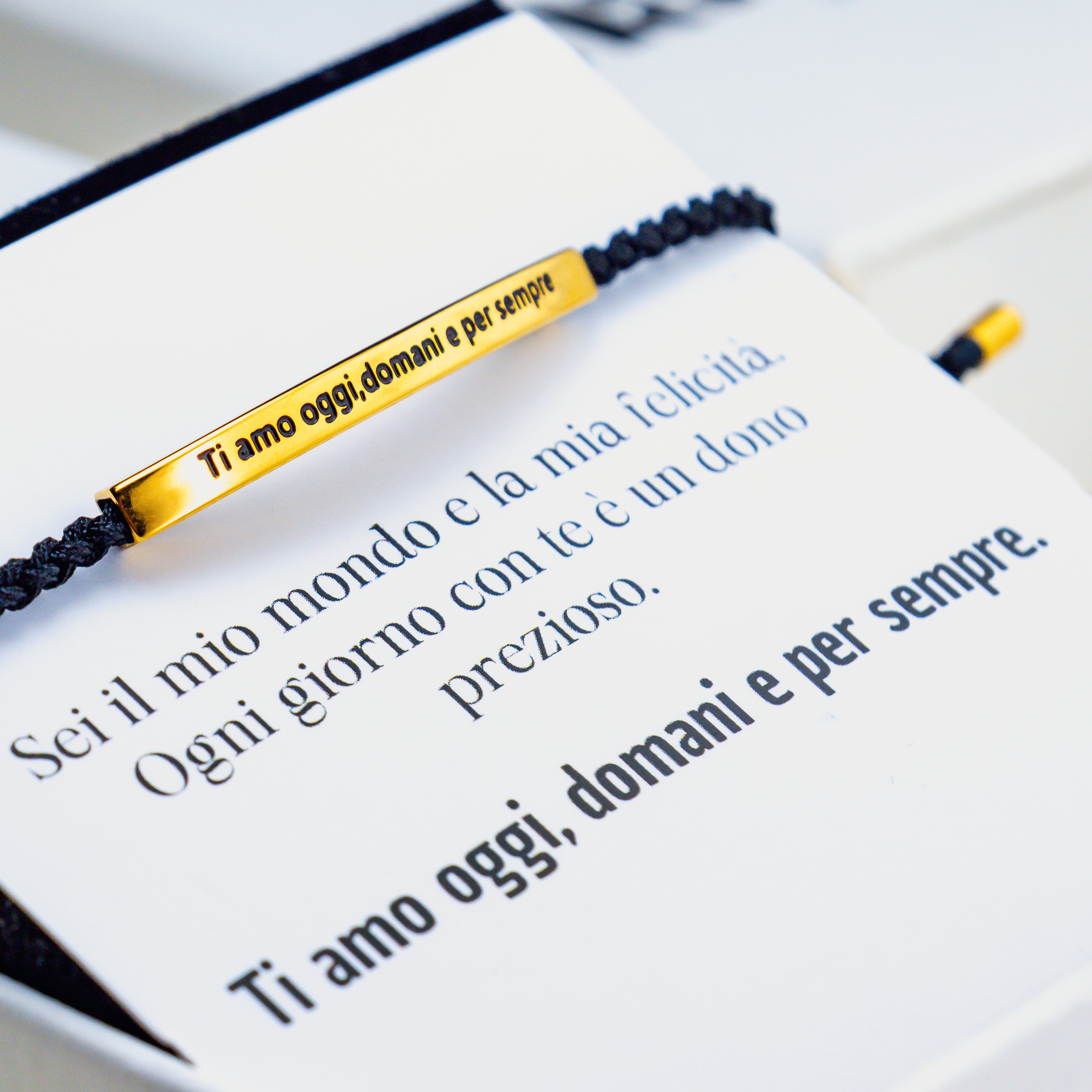 Pulseira com gravação "Amo-te hoje, amanhã e sempre