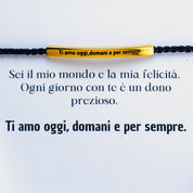 Pulseira com gravação "Amo-te hoje, amanhã e sempre
