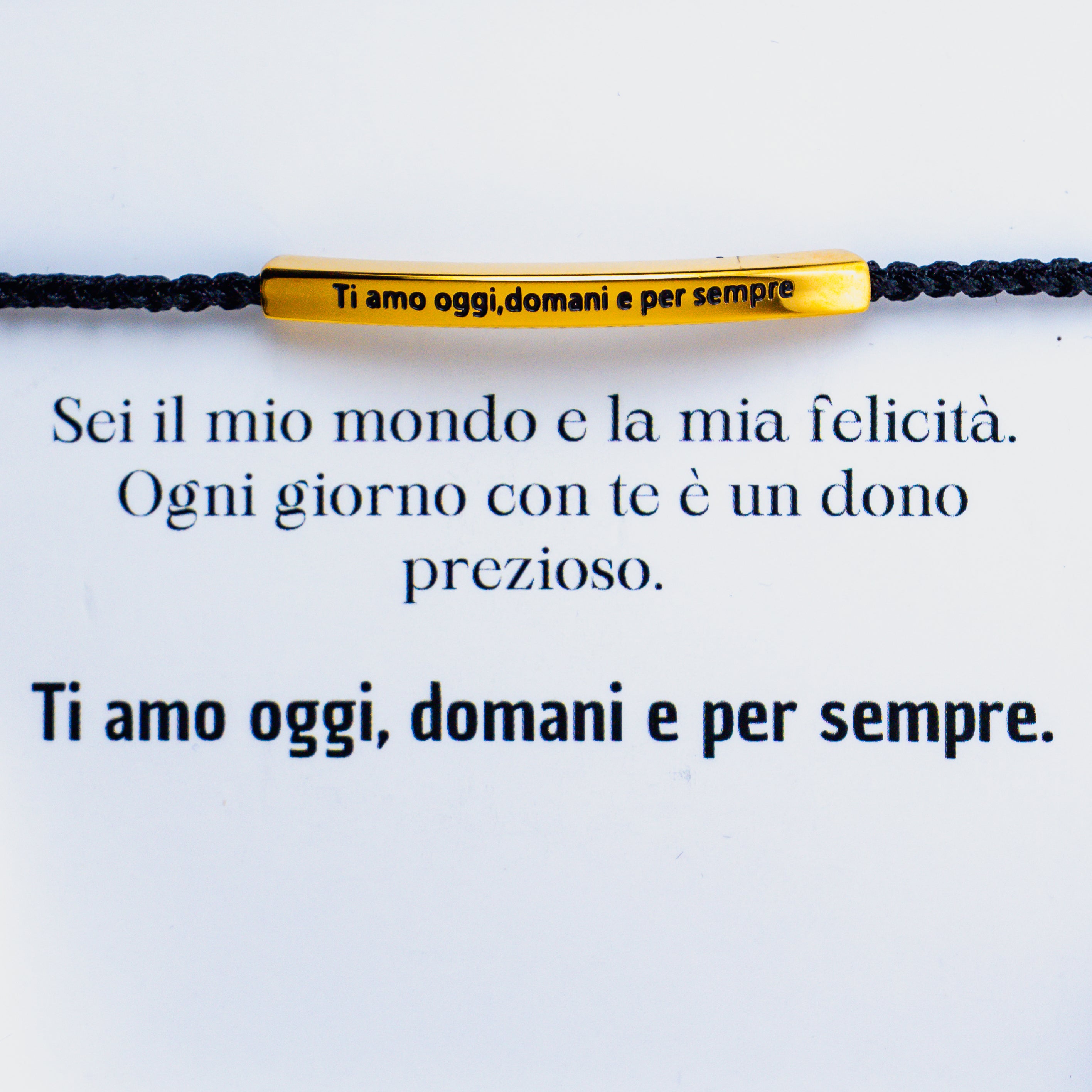 Pulseira com gravação "Amo-te hoje, amanhã e sempre