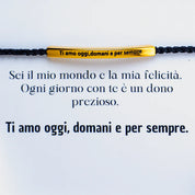 Pulseira com gravação "Amo-te hoje, amanhã e sempre