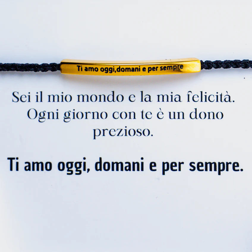 Pulseira com gravação "Amo-te hoje, amanhã e sempre