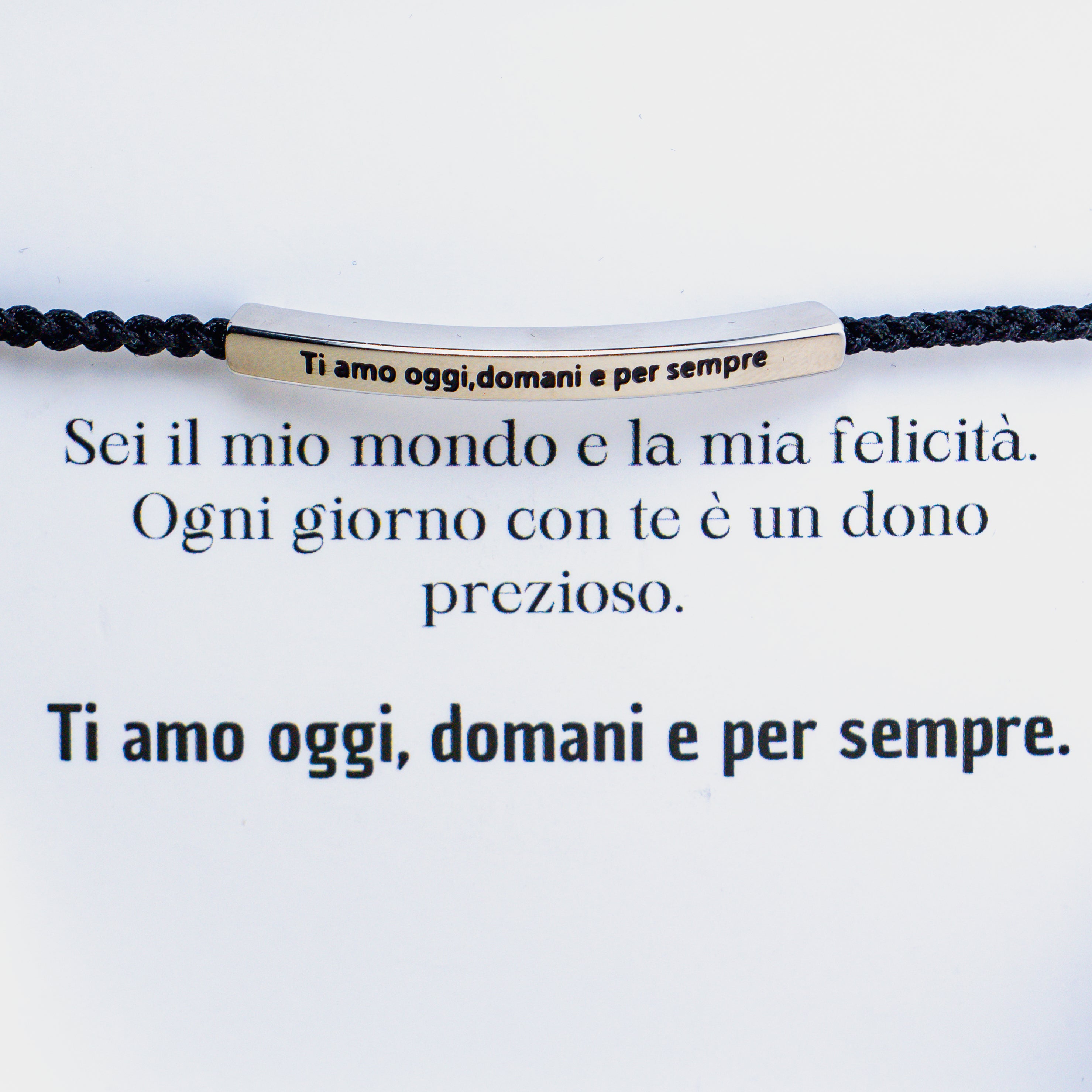Pulseira com gravação "Amo-te hoje, amanhã e sempre