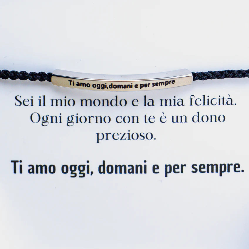 Pulseira com gravação "Amo-te hoje, amanhã e sempre