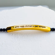Pulseira com gravação "Amo-te hoje, amanhã e sempre