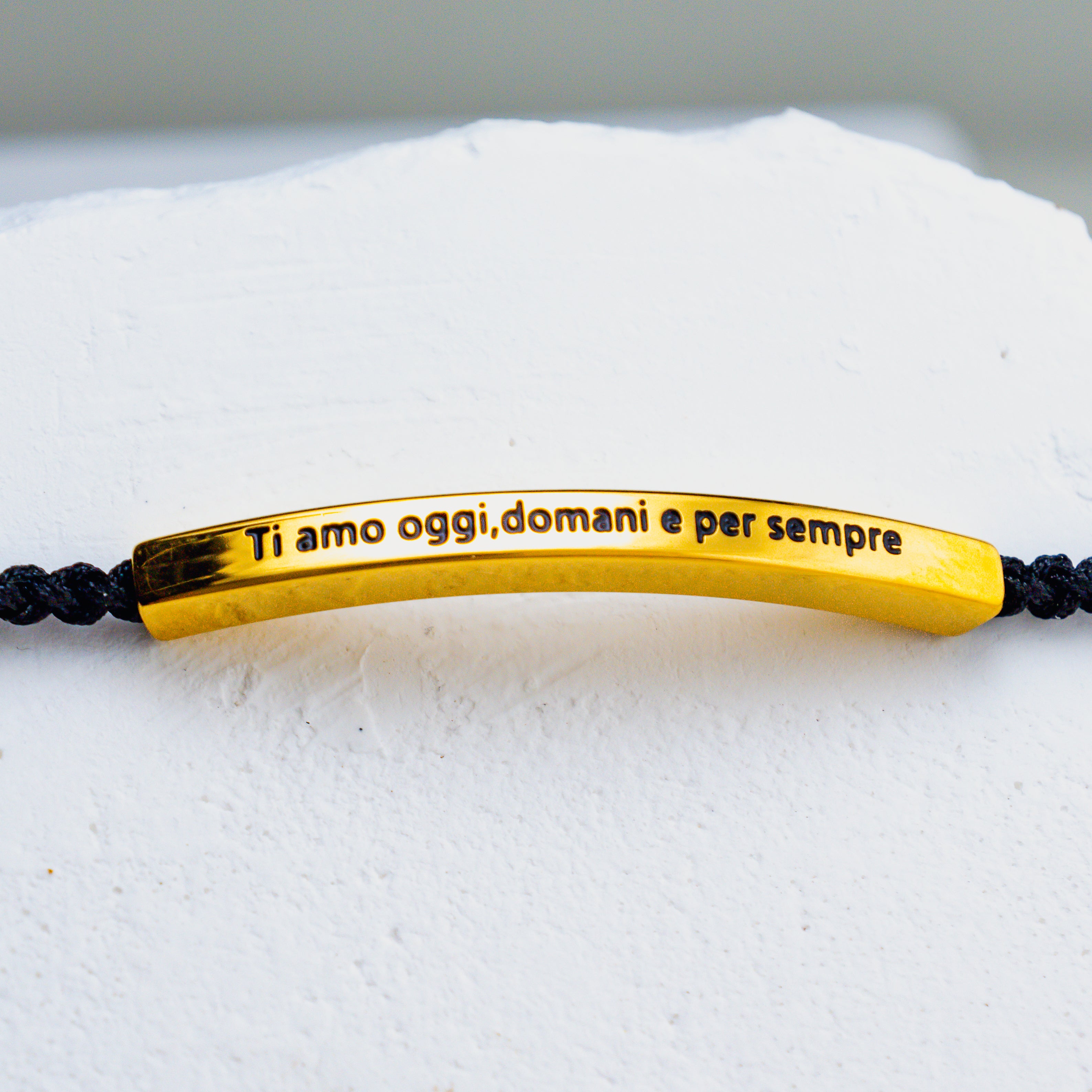 Pulseira com gravação "Amo-te hoje, amanhã e sempre
