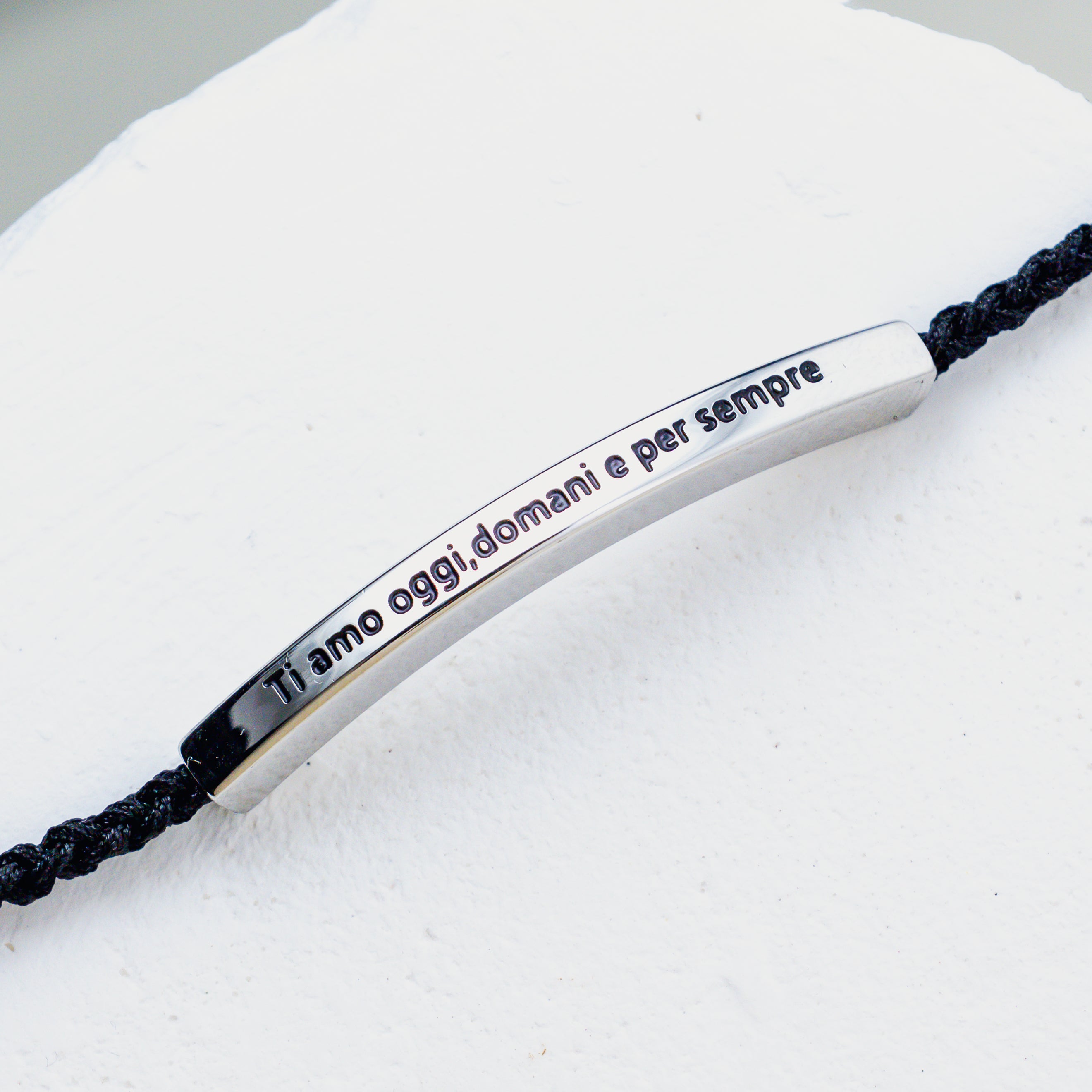 Pulseira com gravação "Amo-te hoje, amanhã e sempre